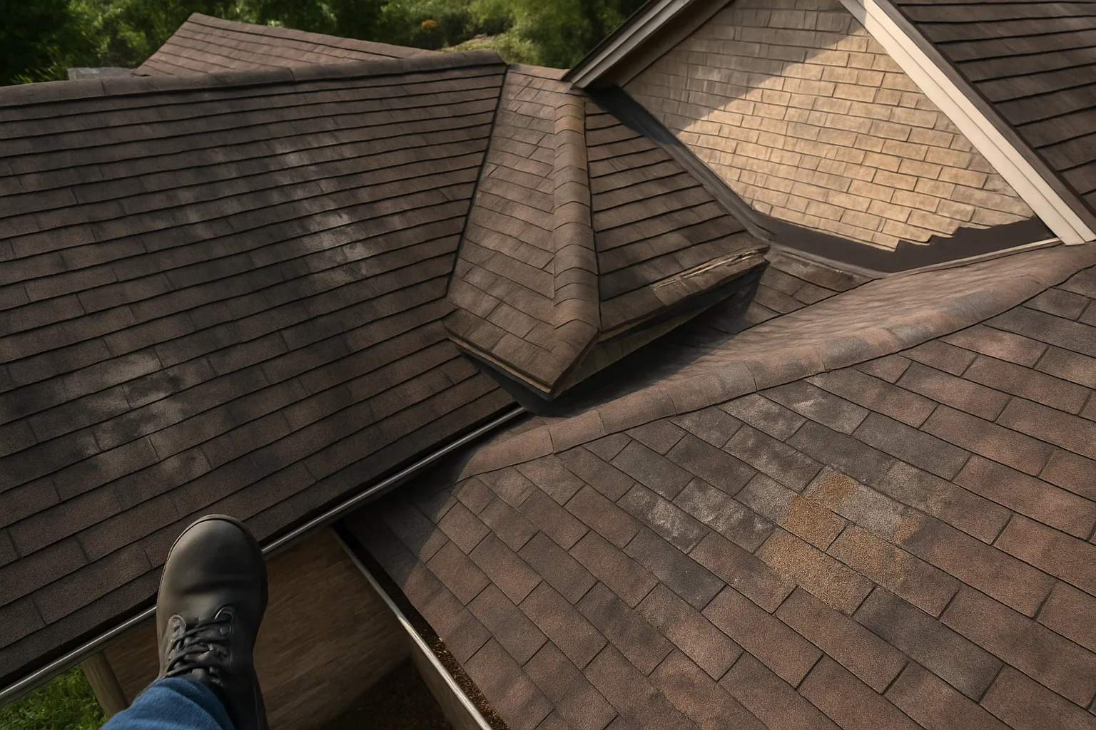 Professional roof inspection in progress